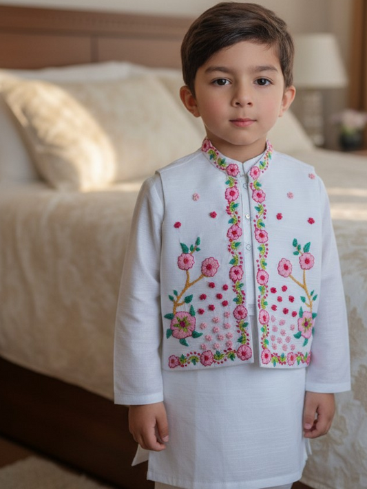 Pink floral waistcoat 1 piece