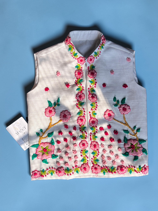 Pink floral waistcoat 1 piece